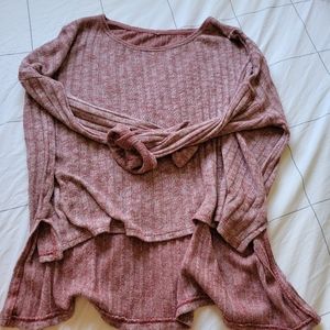 Cozy Draped Cropped Long Sleeve Tee